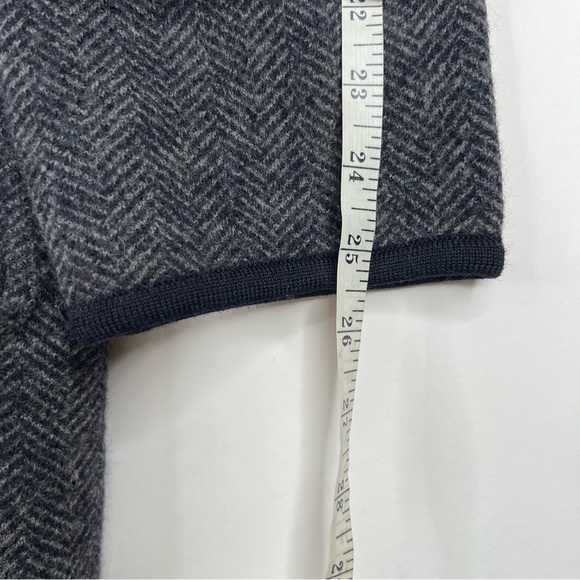 Madewell Herringbone Courton Sweater Coat Black Gray Merino Wool Oversized XS - Picture 9 of 10